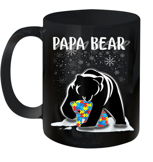 Papa Bear Autism Awareness Gift For Dad With Son Or Daughter Mug