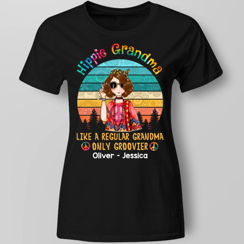 Personalized Hippie Mom Grandma T-Shirt Gift For Grandma - Nana - Mimi Shirt