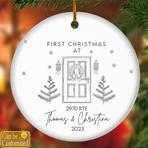 First Christmas Custom Name And Address Personalized Ornament - 1st Christmas Gift