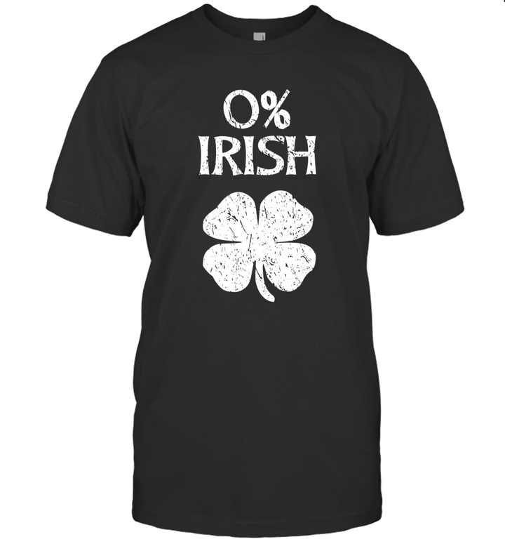 0% Irish St Patrick's Day Graphic Funny Shirt