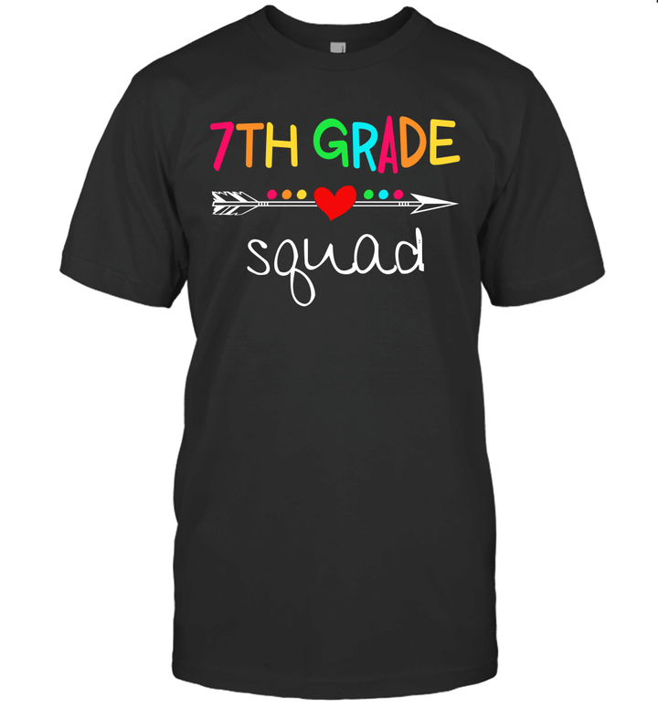 7th Grade Squad Seventh Teacher Student Team Back To School Shirt