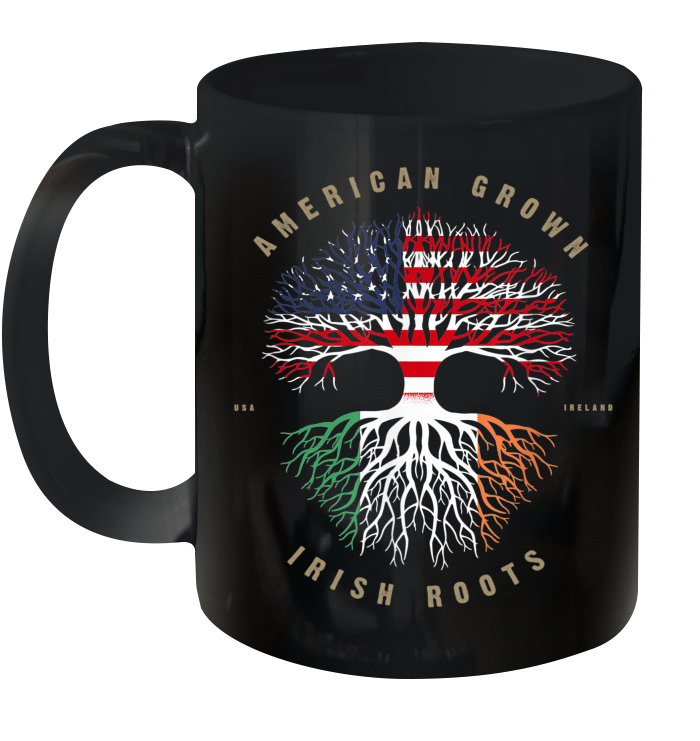American Grown Irish Roots Ireland Flag Mug