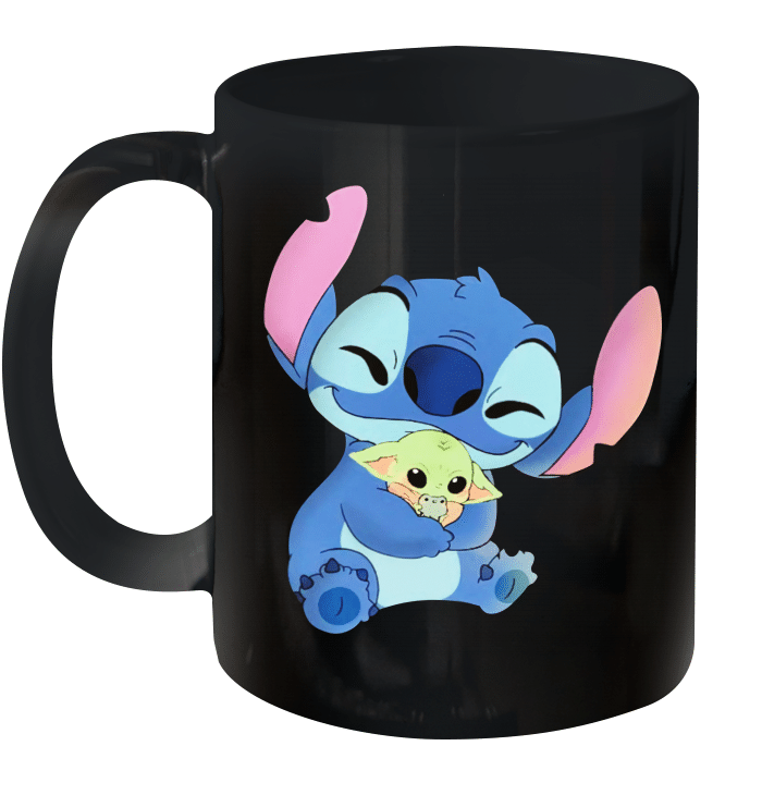 Baby Stitch Hug Baby Yoda Mug