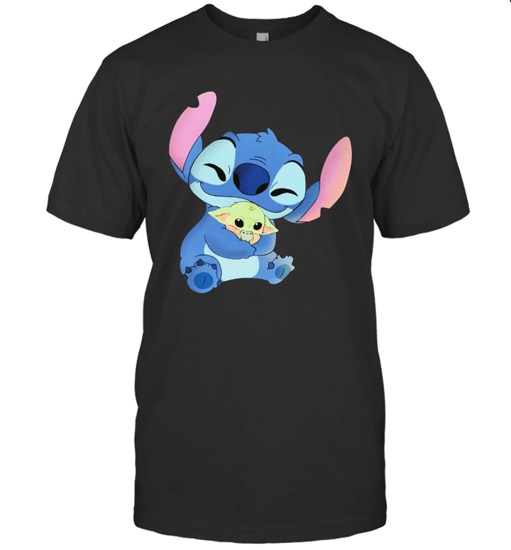 Baby Stitch Hug Baby Yoda Shirt