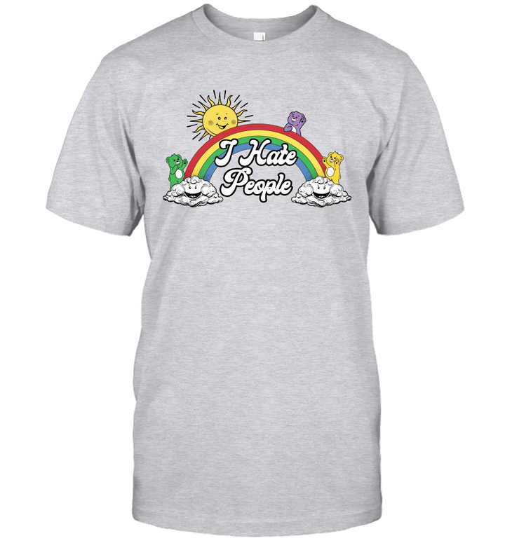 Bear Rainbow I Hate People Shirt Funny Sun T-Shirt