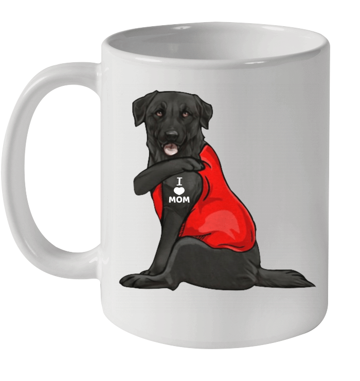 Black Labrador Dog Tattoo I Love Mom Funny Mug Mother's Day Gift Coffee Mugs