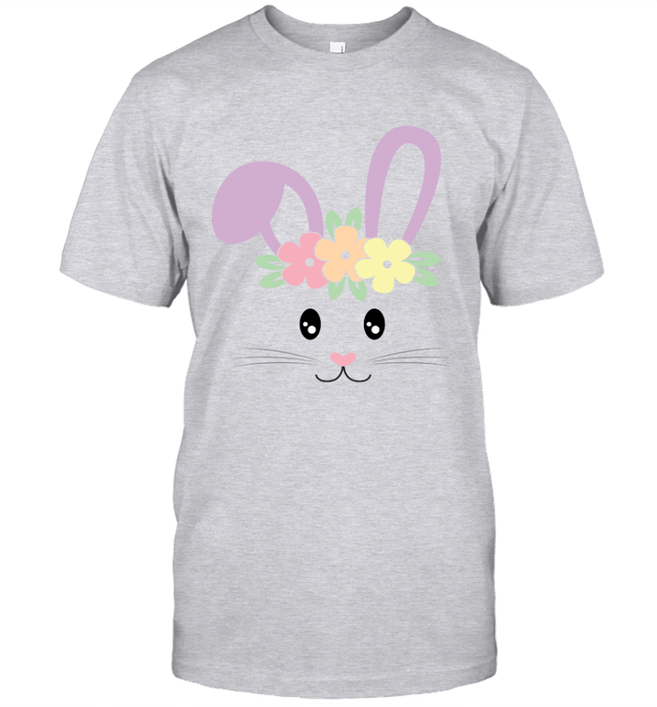 Cute Easter Bunny Face Pastel Shirt For Girls