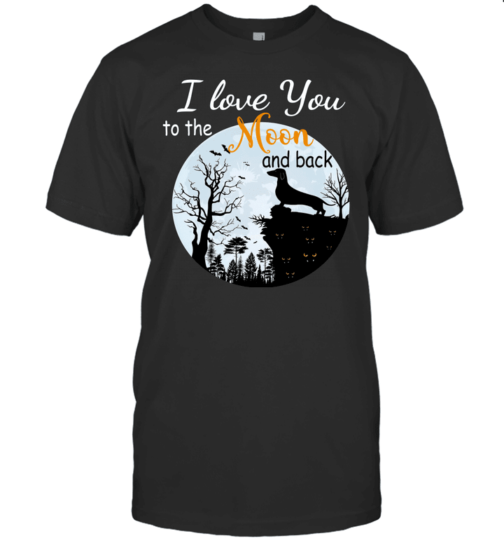 Dachshund Halloween I Love You To The Moon And Back Funny Shirt