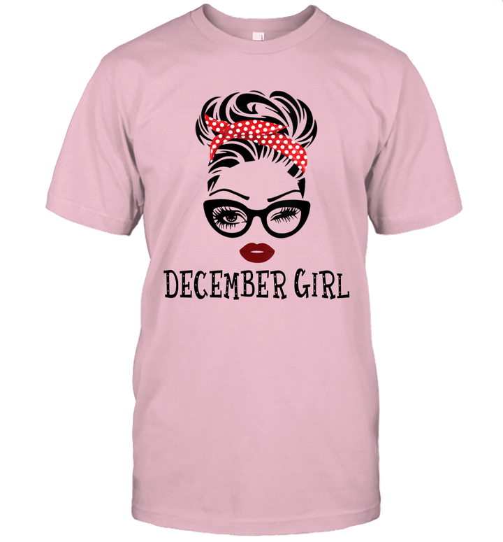 December Girl Woman Face Wink Eyes Lady Face Birthday Gift Shirt