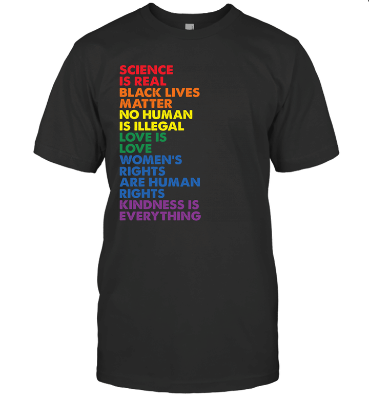 Distressed Science Is Real Black Lives Matter LGBT Pride Shirt Love is Love T-Shirt