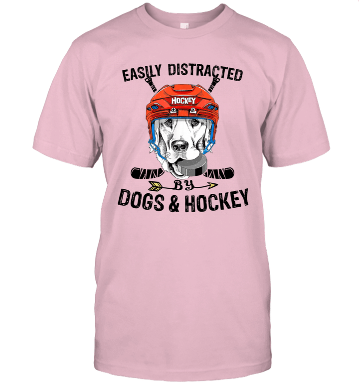 Easily Distracted By Dogs And Hockey Shirt
