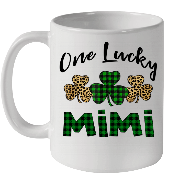 Funny One Lucky Mimi Leopard Plaid St Patrick's Day Gift Mug