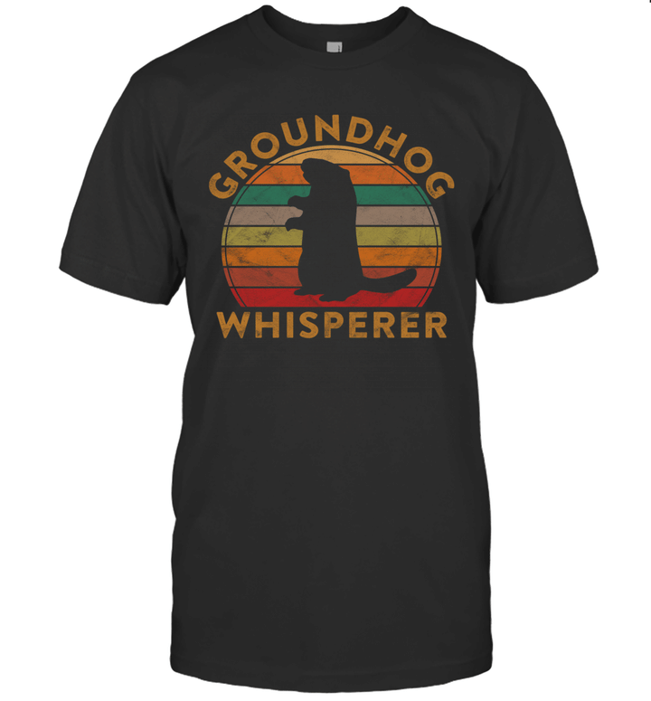 Groundhog Whisperer Silhouette Vintage Gift Ground Hog Day Shirt