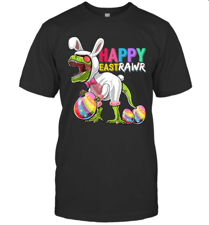 Happy Eastrawr T-Rex Dinosaur Easter Bunny Egg Costume Kids Shirt