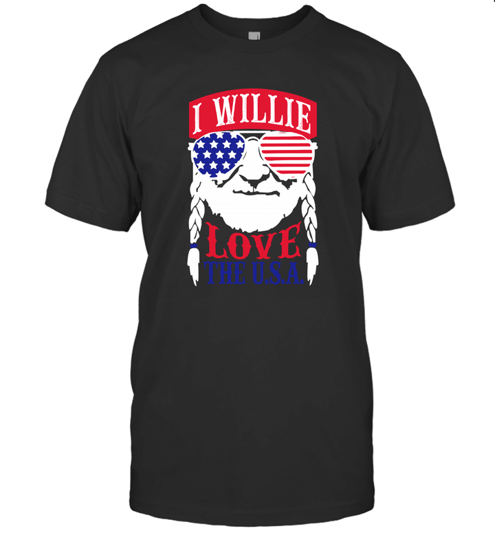 I Willie Love The USA Flag Shirt, Willie Nelson Shirt, Willie Nelson T Shirt, Feelin' Willie Shirt, Patriotic Shirt, 4th of July Shirt