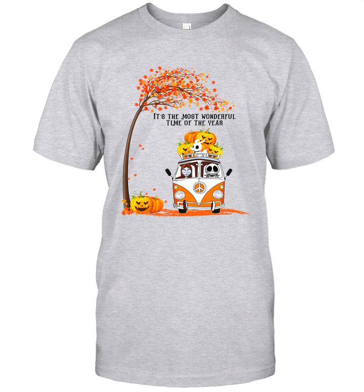 Jack Skellington Sally And Zero Pumpkin It's The Most Wonderful Time Of The Year T-Shirt