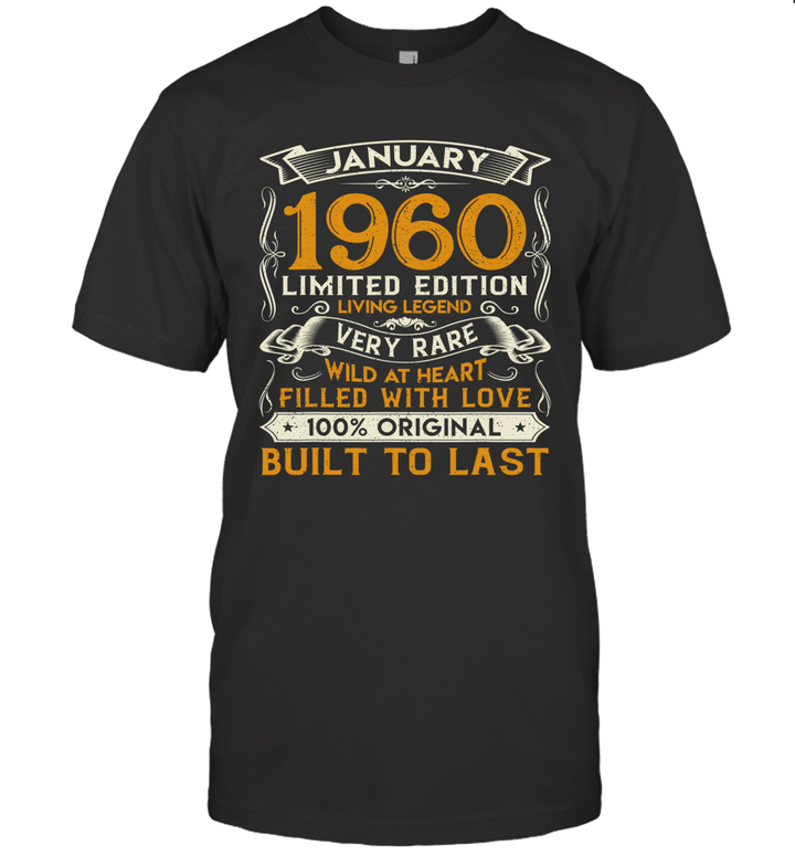 January 1960 Shirt 60 Years Old 60th Birthday Gifts Shirt