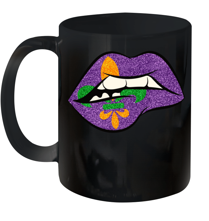 Mardi Gras Lips Fleur De Lis Mug For Fat Tuesday Parade Coffee Mug