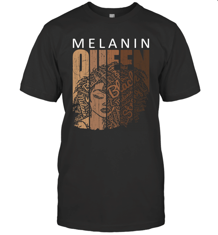 Melanin Queen Tee African American Strong Black Natural Afro Shirt