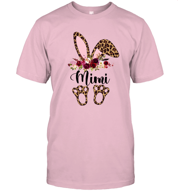 Mimi Bunny Floral Leopard Plaid Mimi Happy Easter Mother's Day Shirt