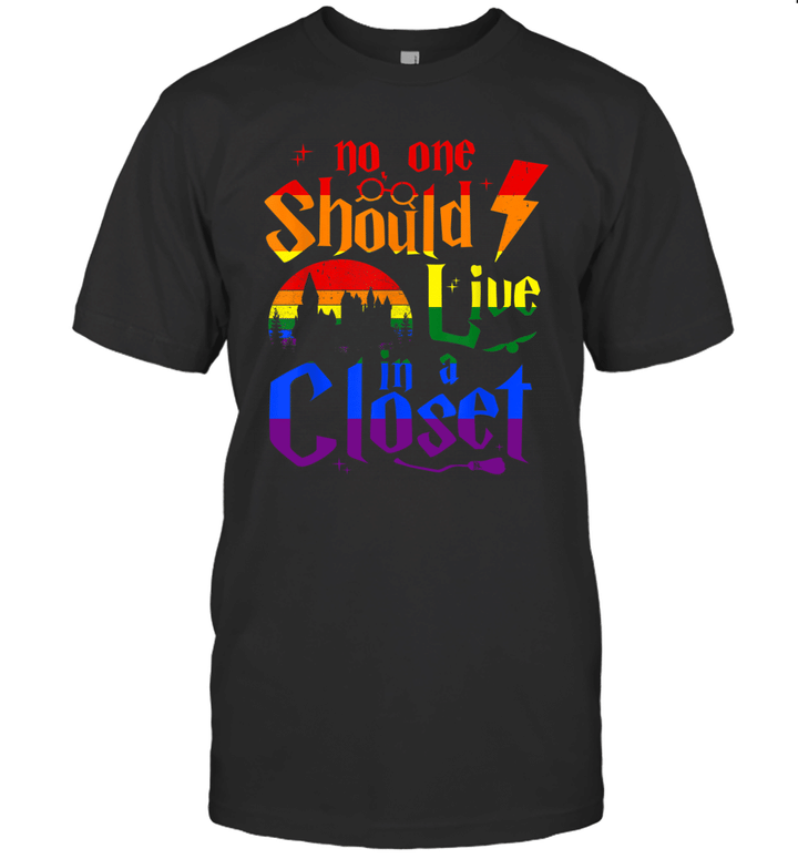 No One Should Live In A Closet Lgbt Gay Pride Rainbow Shirt