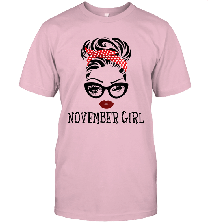 November Girl Woman Face Wink Eyes Lady Face Birthday Gift Shirt