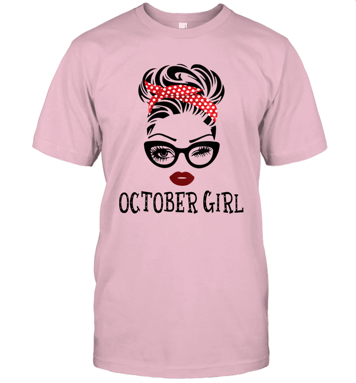 October Girl Woman Face Wink Eyes Lady Face Birthday Gift Shirt