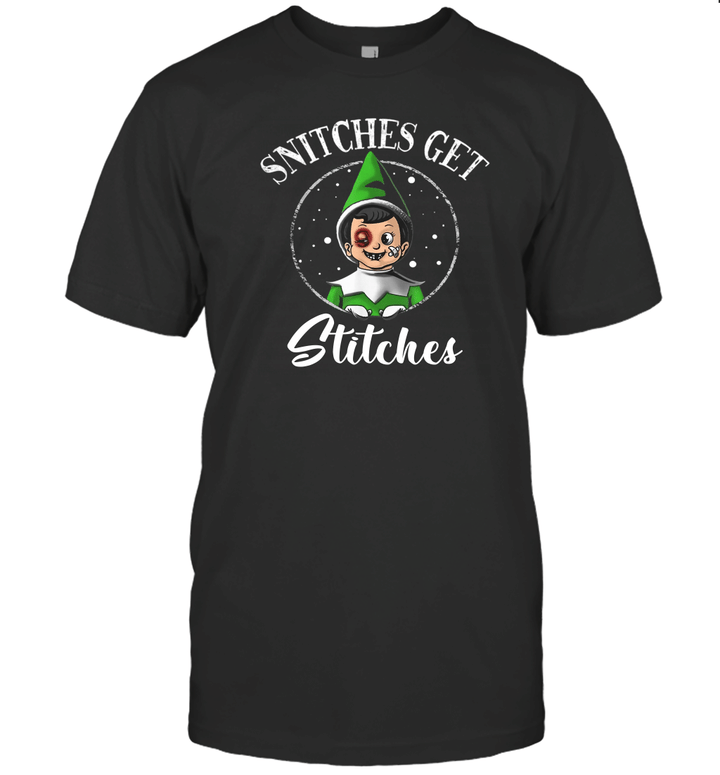 Snitches Get Stitches Funny Christmas T Shirt