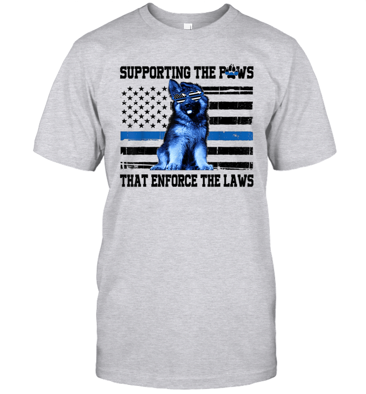 Supporting The Paws That Enforce The Laws American Flag Shirt