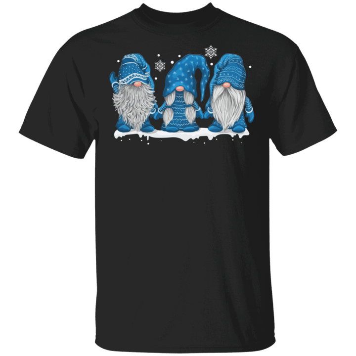 Three Gnomes In Blue Costume Christmas Gift Funny Xmas Shirt