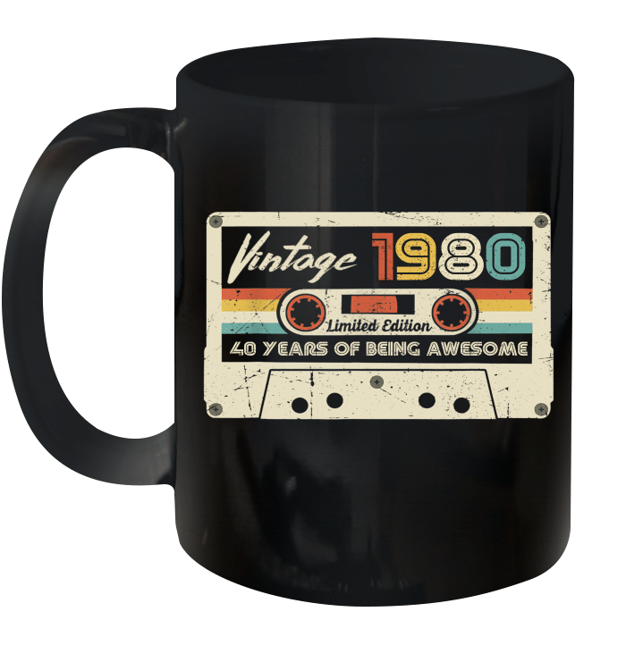 Vintage 1980 Made In 1980 40th Birthday 40 Years Old Gift Mug Funny Birthday Gifts