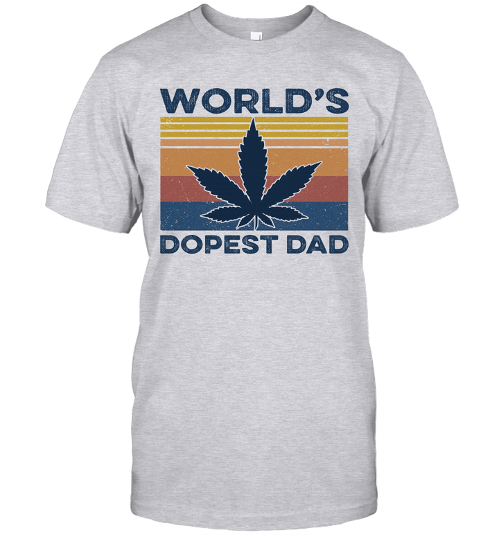 Weed Cannabis World's Dopest Dad Vintage Shirt Funny Father's Day Gift