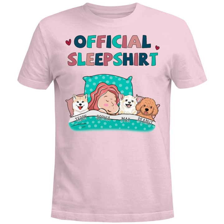 Personalized Dog Official Sleep Shirt - Dog Lovers Gift Custom T-Shirt