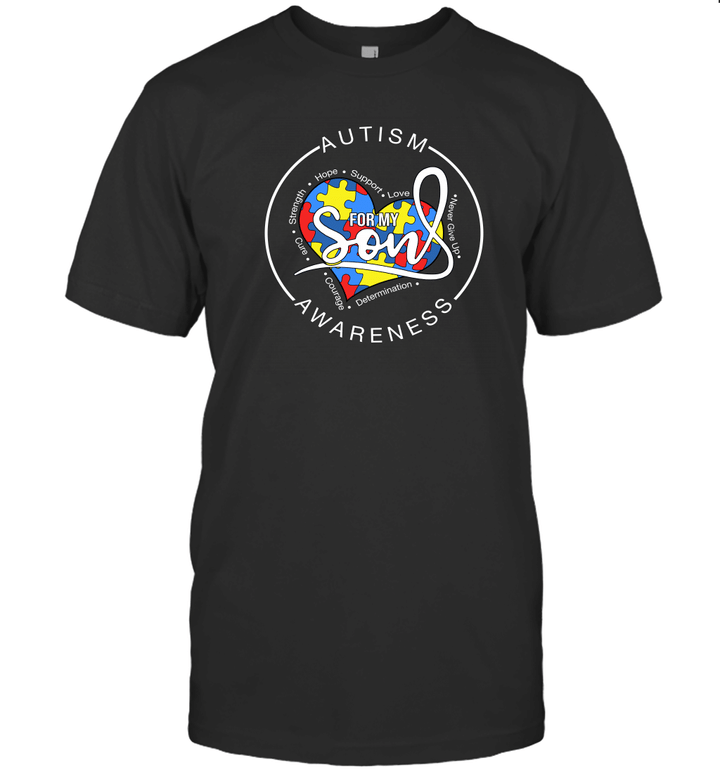 Autism Awareness Puzzle Piece For My Son Love Autistic Support Shirt