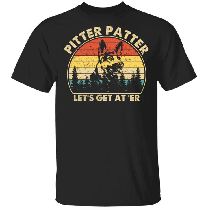 Pitter Patter German Shepherd Dog Let’s Get At ‘Er Vintage Retro Shirts