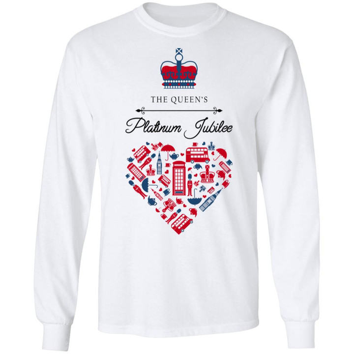 Queen Elizabeth II Platinum Jubilee 2022 Celebration Union Jack Royal Crown The Queen’s T-Shirt
