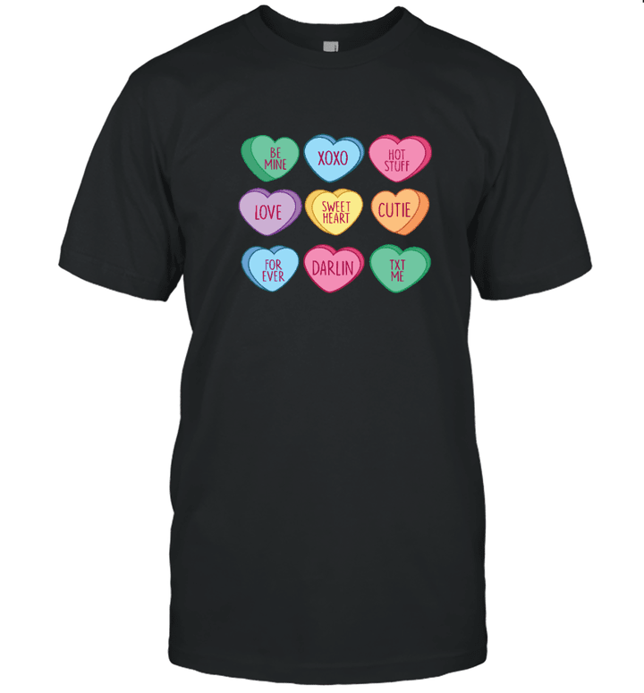 Candy Hearts T-Shirt, Valentines Shirts for Women and Girl, Mommy and Me Outfits, Gift Mom and Daughter