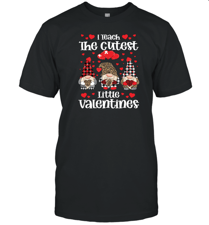 I Teach The Cutest Little Valentines Women Gnome Teachers T Shirt