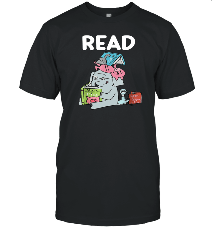 Funny Teacher Library Read Book Club Piggie Elephant Pigeons Shirt