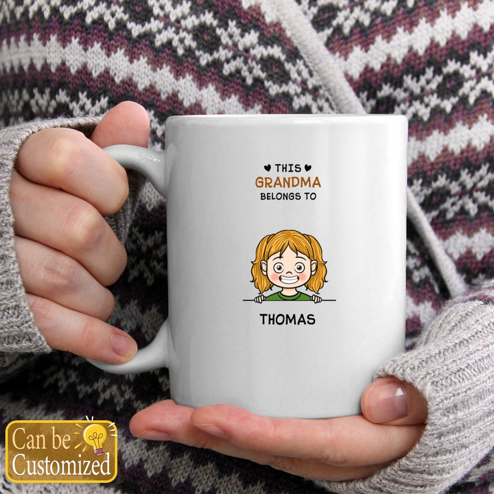 This Grandma Belongs To - Family Personalized Custom Mugs - Birthday Gift For Mom, Grandma