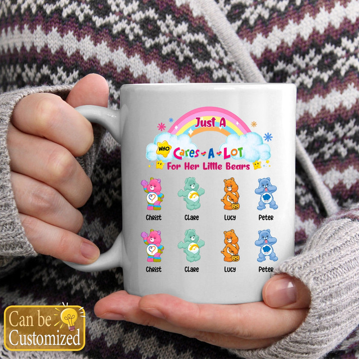 Just A Grandma Who Cares-A-Lot For Her Little Bears, Personalized Mug Custom Mama Bear Coffee Mug