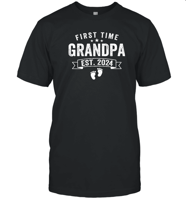 First Time Grandpa 2024 For Grandfather To Be Shirt