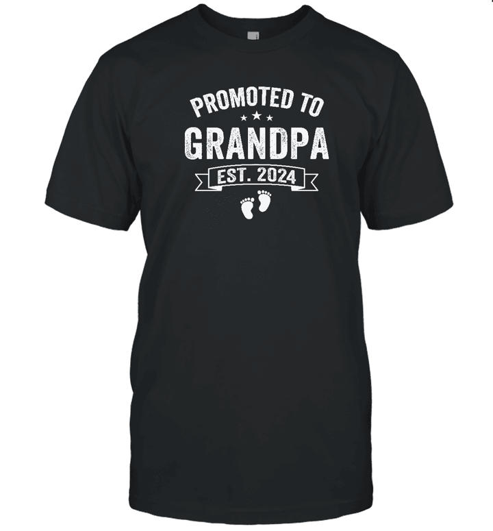 Promoted To Grandpa EST 2024 New First Grandpa 2024 T Shirt