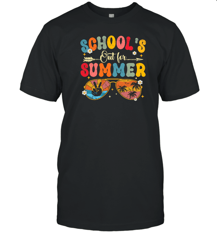 Retro Last Day Of School's Out For Summer Teacher Boys Girls Shirt