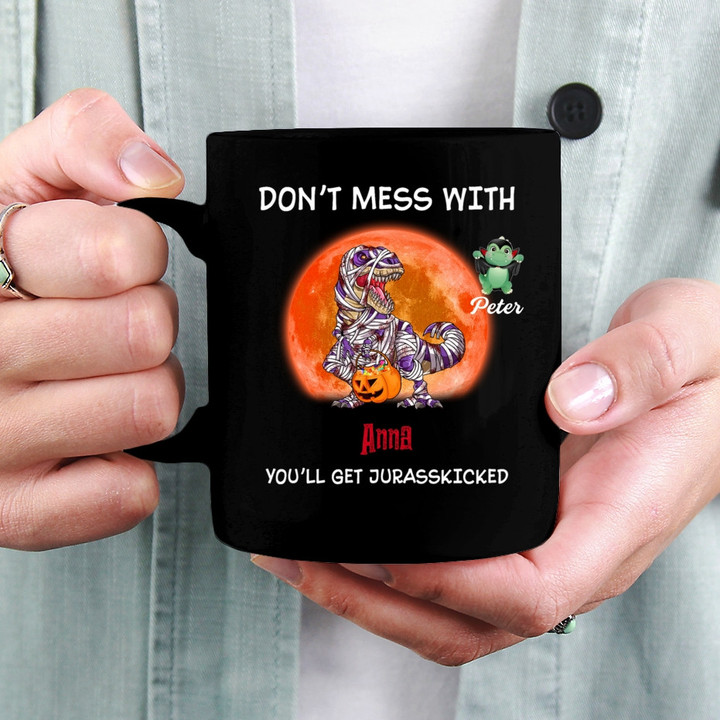 Don't Mess With Mamasaurus Halloween Personalized Mug - Best Gift For Mom