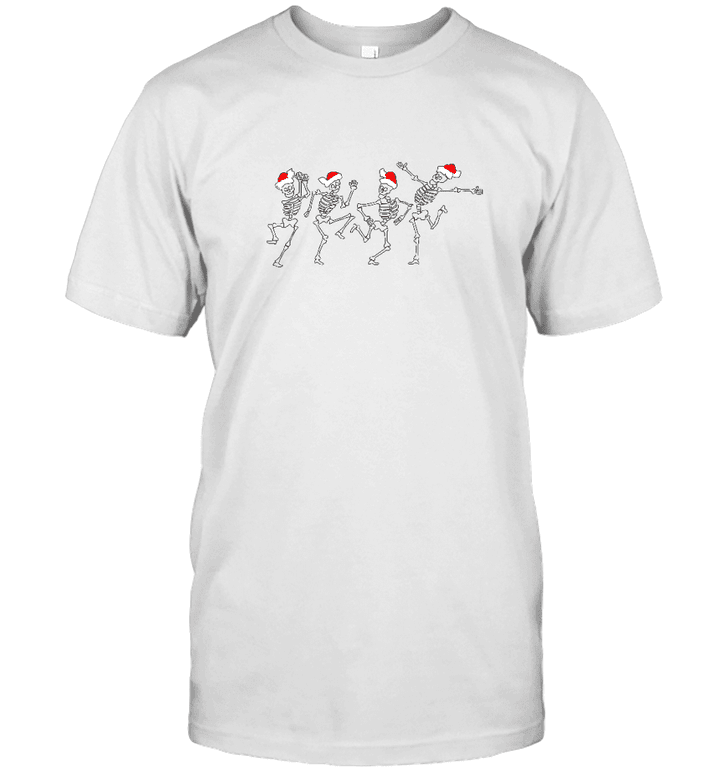 Dancing Skeleton Shirt For Women Christmas T Shirt Xmas Skull Graphic Tees Holiday Shirt Gift