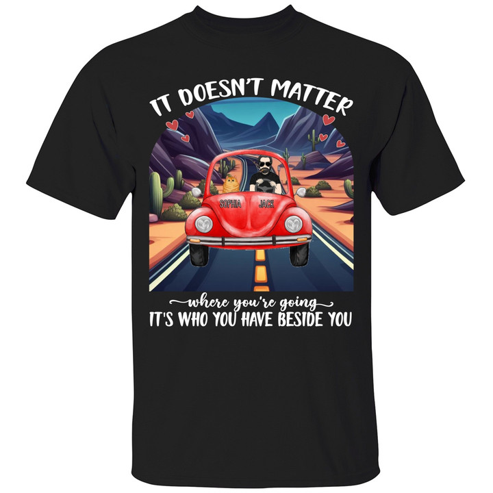 Beetle Volkswagen Cat Man With Dark Desert Highway Shirt Personalized Gift Shirt, Gift Shirt For Cat Lovers