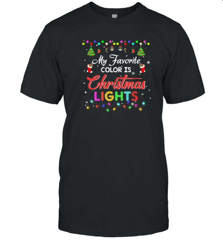 My Favorite Color Is Christmas Lights Tee Funny Xmas 2023 T Shirt