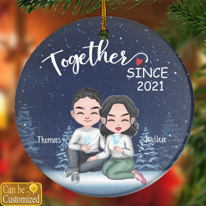 We Are Together Since Ornament, Couple Ornament Christmas Gift For Couple, Husband, Wife