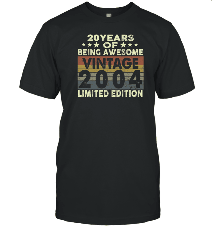 20 Years Of Being Awesome Vintage 2004 Limited Edition Shirt 20th Birthday Gifts Shirt